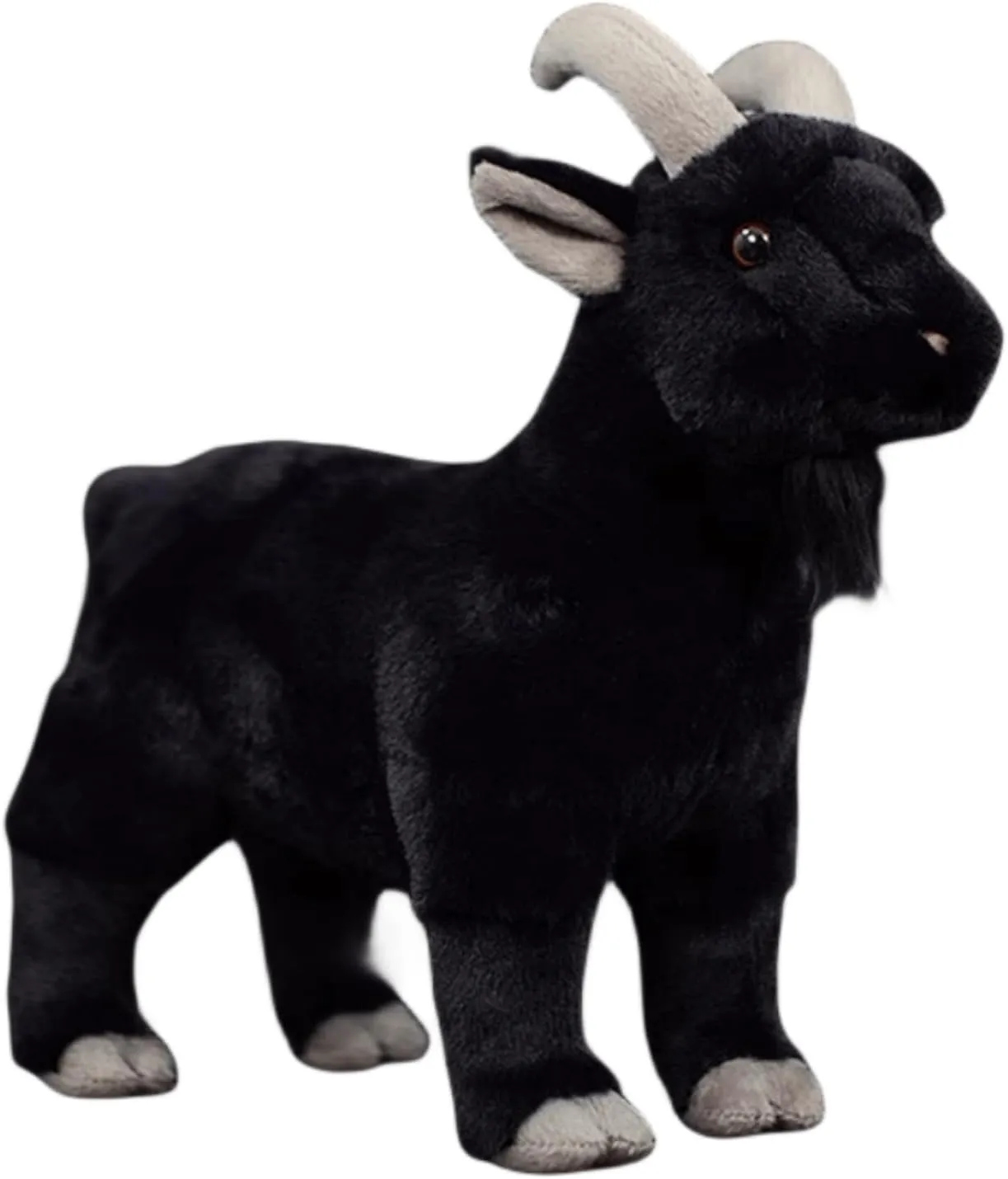 FRANKIEZHOU Lifelike Goat Stuffed Animal- Black 11.5", Soft Sheep Model Plush Toy,Girl Toys,Gifts for Kids,Cudding Toy