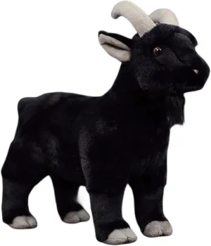 FRANKIEZHOU Lifelike Goat Stuffed Animal- Black 11.5", Soft Sheep Model Plush Toy,Girl Toys,Gifts for Kids,Cudding Toy