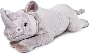FRANKIEZHOU Lifelike Rhino Stuffed Animal-19in Grey, Realistic Hippopotamus Stuffed Animal,Simulation Soft Hippopotamus Gifts,Girl Toys