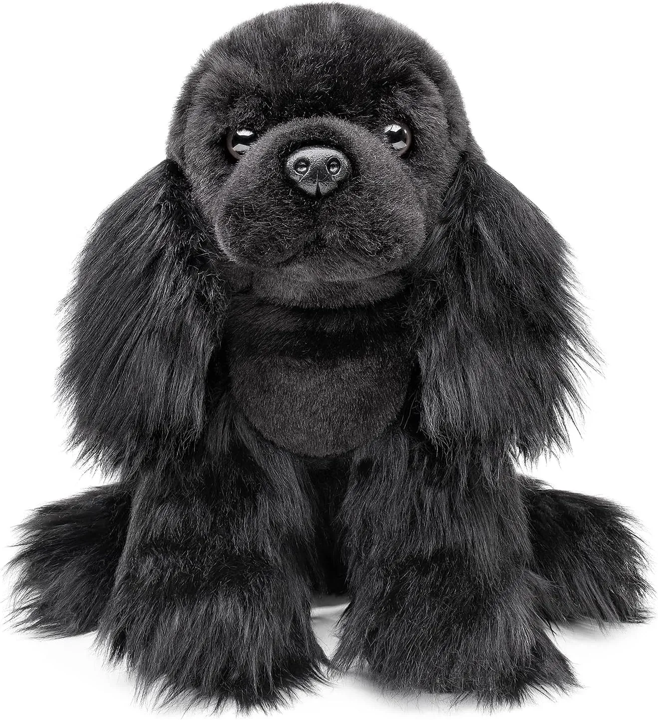 FRANKIEZHOU Realistic Cocker Spaniel Stuffed Animal-Black 10", Cocker Spaniel Gifts,Girl Toys,Gifts for Kids,Home Decor,Hugging Toy
