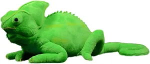 FRANKIEZHOU Realistic Green Chameleon Stuffed Animal - 15" Lizard Plush, Soft Hugging Toy for Boys, Gifts for Kids, Home Decor
