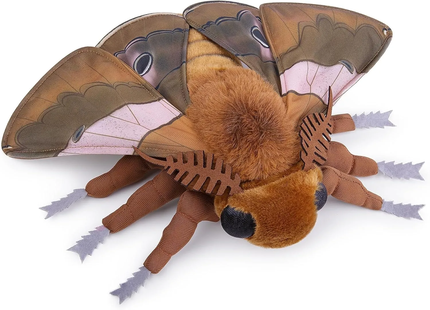 FRANKIEZHOU Simulation Ginkgo Moth Plush Animal - Brown 15 Inch,Ginkgo Moth Plush Toy, Soft Moth Stuffed Toy for Kids,Home Decor, Cuddle Toy