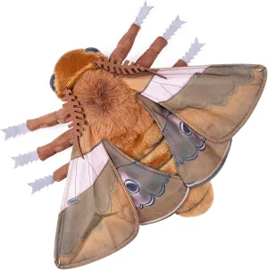FRANKIEZHOU Simulation Ginkgo Moth Plush Animal - Brown 15 Inch,Ginkgo Moth Plush Toy, Soft Moth Stuffed Toy for Kids,Home Decor, Cuddle Toy