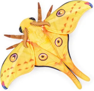 FRANKIEZHOU Simulation Luna Moth Stuffed Animal - Yellow 9.8 Inch,Long-Tailed Silk Moth Plush Toy, Soft Moth Stuffed Toy for Kids, Baby Gifts,Home Decor, Cuddle Toy