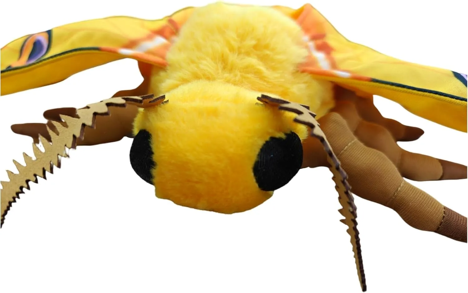 FRANKIEZHOU Simulation Luna Moth Stuffed Animal - Yellow 9.8 Inch,Long-Tailed Silk Moth Plush Toy, Soft Moth Stuffed Toy for Kids, Baby Gifts,Home Decor, Cuddle Toy