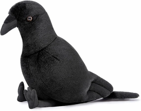 FRANKIEZHOU Crow Stuffed Animal-Black 7.9",Lifelike Crow Plush Toy,Bird Toys for Kids,Crow Gifts for Kids