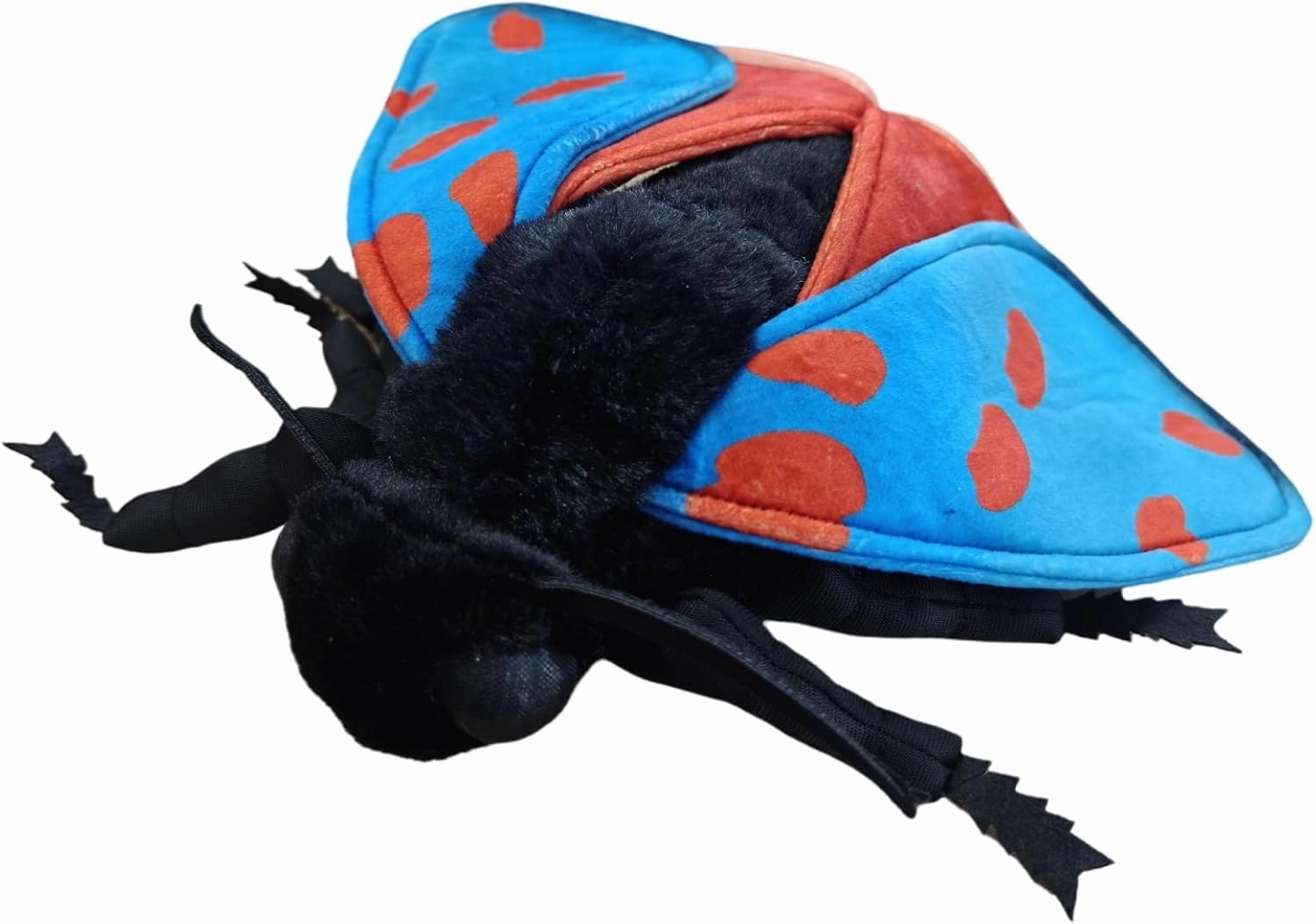 FRANKIEZHOU Lifelike Cinnabar Moth Stuffed Animal,Blue-Winged Cinnabar Moth Plush Toy 14",Gifts for Kids,Home Decor,Hugging Toy