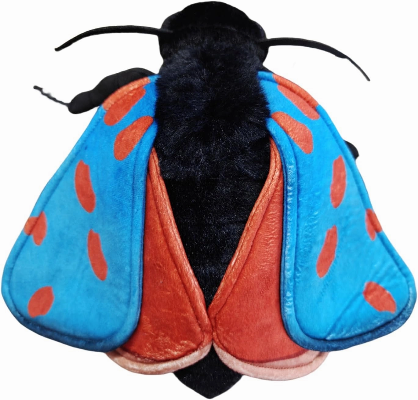 FRANKIEZHOU Lifelike Cinnabar Moth Stuffed Animal,Blue-Winged Cinnabar Moth Plush Toy 14",Gifts for Kids,Home Decor,Hugging Toy