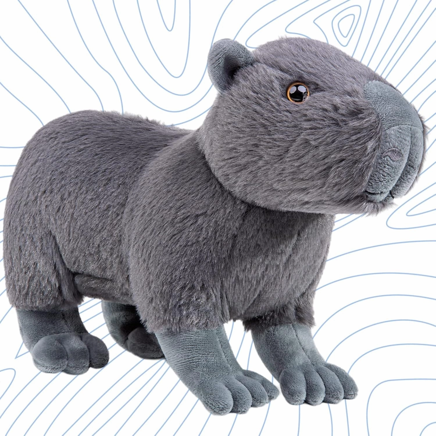 FRANKIEZHOU Realistic Capybara Stuffed Animal-Gray12.6",Capybara Plush Toy, Soft Animals Toy,Girl Toys,Gifts for Kids