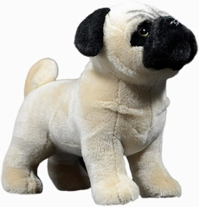 FRANKIEZHOU Realistic Pug Stuffed Animal-10.63" Dog Toy,Girl Toys,Gifts for Kids, Hugging Toy