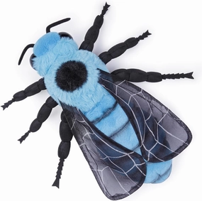 FRANKIEZHOU Simulation Bee Stuffed Animal-15 inch,Blue Bees Plush Toy,Soft BeeToy for Kids,Home Decor,Hugging Toy