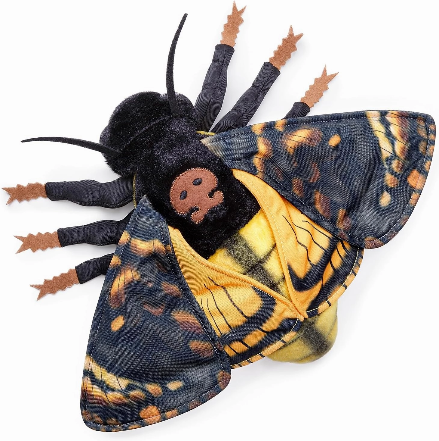 FRANKIEZHOU Simulation Deaths Head Hawk Moth Stuffed Animal-Yellow 25",Lifelike Death's-Head Hawkmoth Plush Toy, Moth Toy,Gifts for Kids,Home Decor
