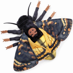 FRANKIEZHOU Simulation Deaths Head Hawk Moth Stuffed Animal-Yellow 25",Lifelike Death's-Head Hawkmoth Plush Toy, Moth Toy,Gifts for Kids,Home Decor