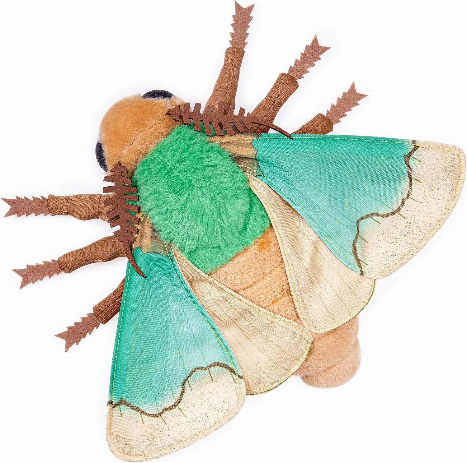 FRANKIEZHOU Simulation Green Moth Stuffed Animal - Green 15 Inch,Moth Plush Toy, Soft Moth Stuffed Toy for Kids,Home Decor, Cuddle Toy