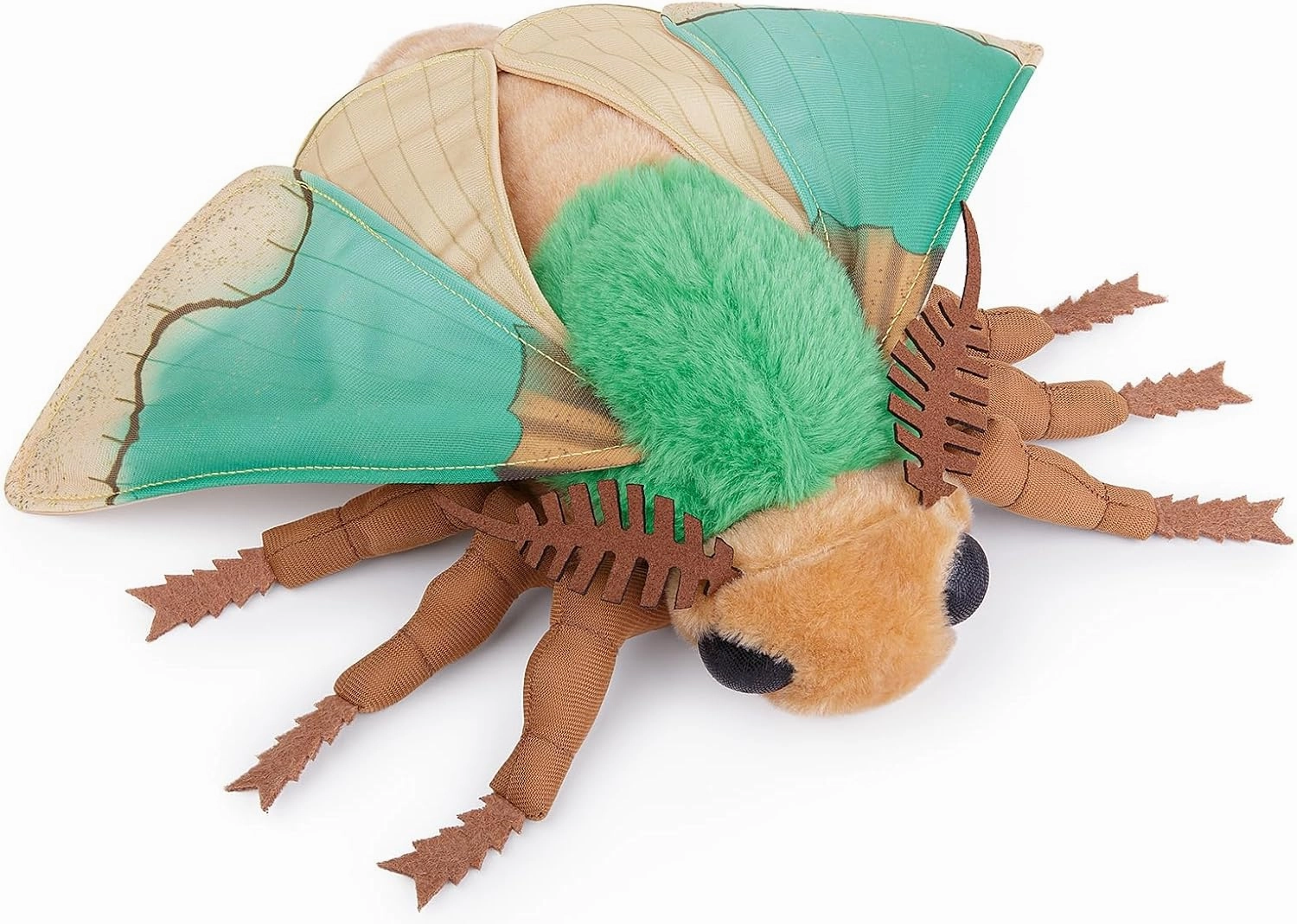 FRANKIEZHOU Simulation Green Moth Stuffed Animal - Green 15 Inch,Moth Plush Toy, Soft Moth Stuffed Toy for Kids,Home Decor, Cuddle Toy