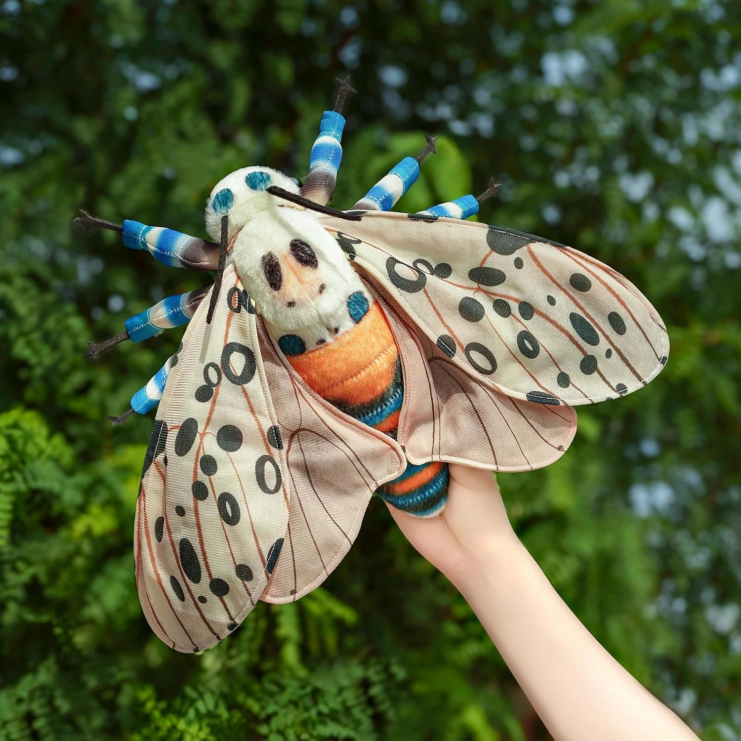 FRANKIEZHOU Simulation Leopard Moth Stuffed Animal - White 25 Inch,Soft Leopard Moth Plush Toy,Moth Toy for Kids, Home Decor, Cuddle Toy