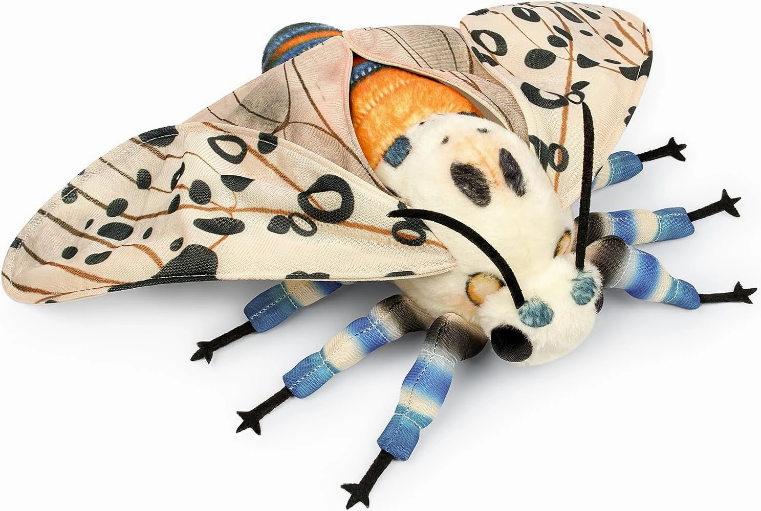 FRANKIEZHOU Simulation Leopard Moth Stuffed Animal - White 25 Inch,Soft Leopard Moth Plush Toy,Moth Toy for Kids, Home Decor, Cuddle Toy