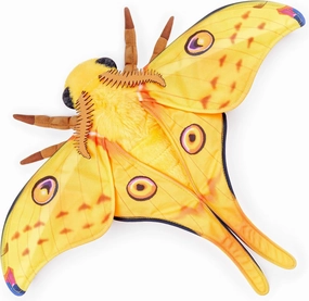 FRANKIEZHOU Simulation Luna Moth Stuffed Animal - Yellow 25 Inch,Long-Tailed Silk Moth Plush Toy, Soft Moth Stuffed Toy for Kids, Baby Gifts,Home Decor, Cuddle Toy