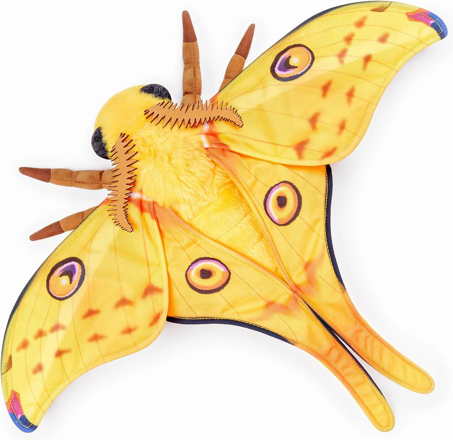 FRANKIEZHOU Simulation Luna Moth Stuffed Animal - Yellow 25 Inch,Long-Tailed Silk Moth Plush Toy, Soft Moth Stuffed Toy for Kids, Baby Gifts,Home Decor, Cuddle Toy
