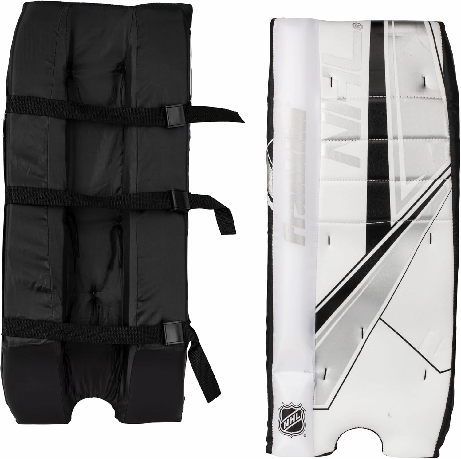 Franklin Sports NHL Kids Street Hockey Goalie Pads Set - Kids Hockey Training Equipment - Includes Block Pad, Catch Glove, and Goalie Pads