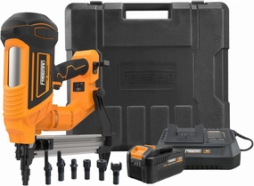 Freeman PE20VCSPN40 20 Volt Cordless and Brushless 1-1/2" Concrete Nailer Kit with Lithium Ion Battery, Charger, and Case – 750 Shots per Charge