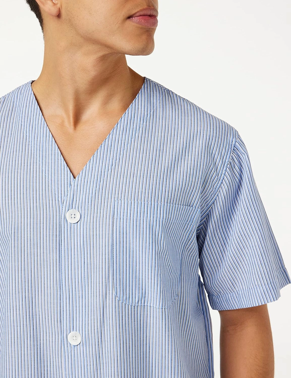 Fruit of the Loom mens Broadcloth Short Sleeve Top and Long Pants Pajama Set
