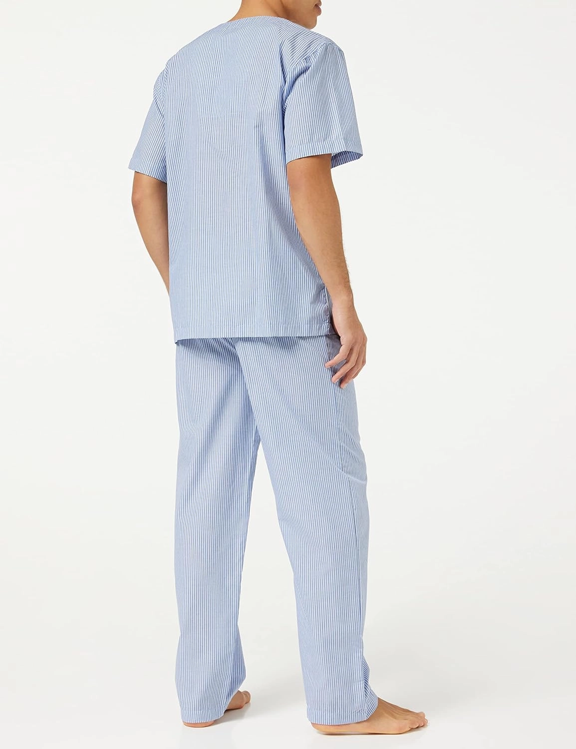 Fruit of the Loom mens Broadcloth Short Sleeve Top and Long Pants Pajama Set