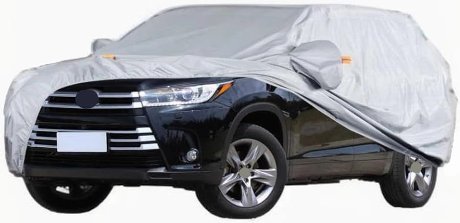 Full Car Covers for Toyota Highlander 2013 2014, All Weather Exterior Waterproof Scratch Automobile Apparel Non Slip Clothing Windproof Durable Protective Layer