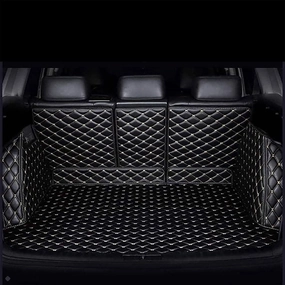 Full Coverag Car Trunk Mats for Genesis G80 EV Pure Electric 2023 2024, All Weather Leather Cargo Liner Carpet Interior Organizer, Interior Modification Accessories, B/Black-Beige