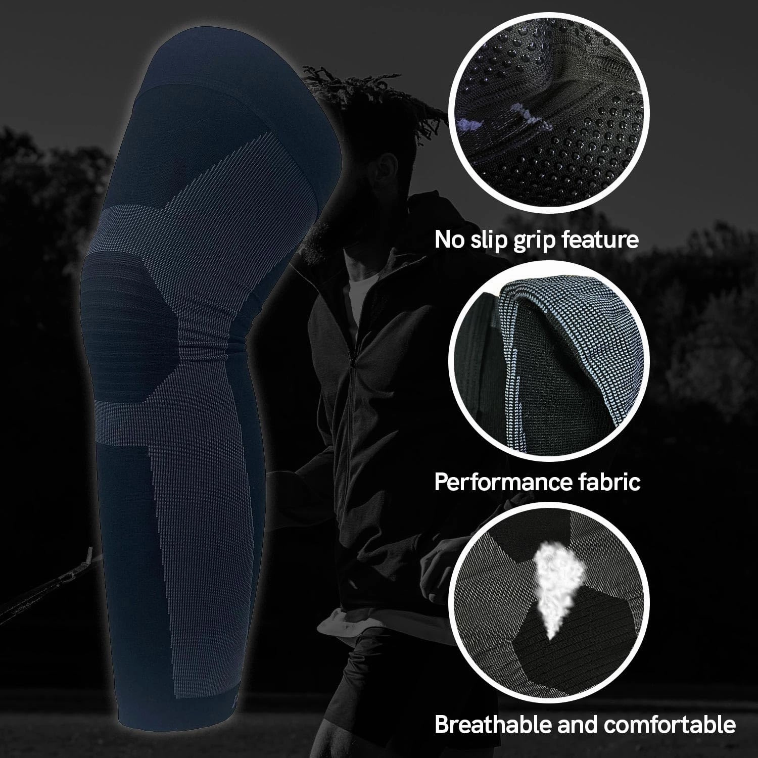 Full Leg Compression Sleeve - Hamstring, Knee Support and Recovery