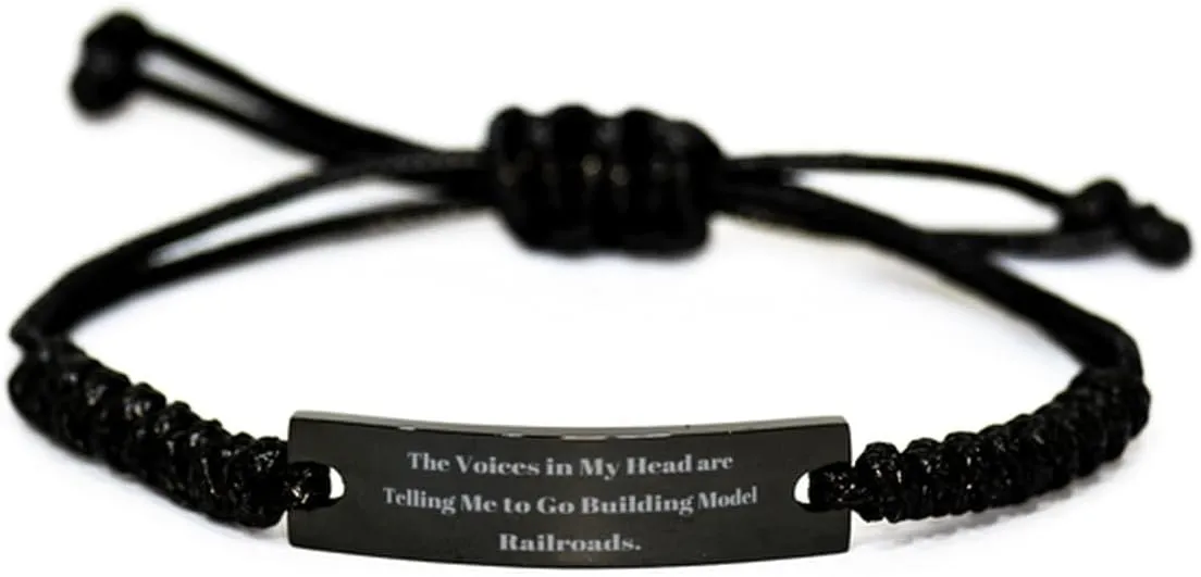 Fun Model Railroads Gifts, The Voices in My Head are, Model Railroads Black Rope Bracelet From Friends, Gifts For Friends, Model trains, Train sets, Toy trains, Electric trains, train set, Ho scale