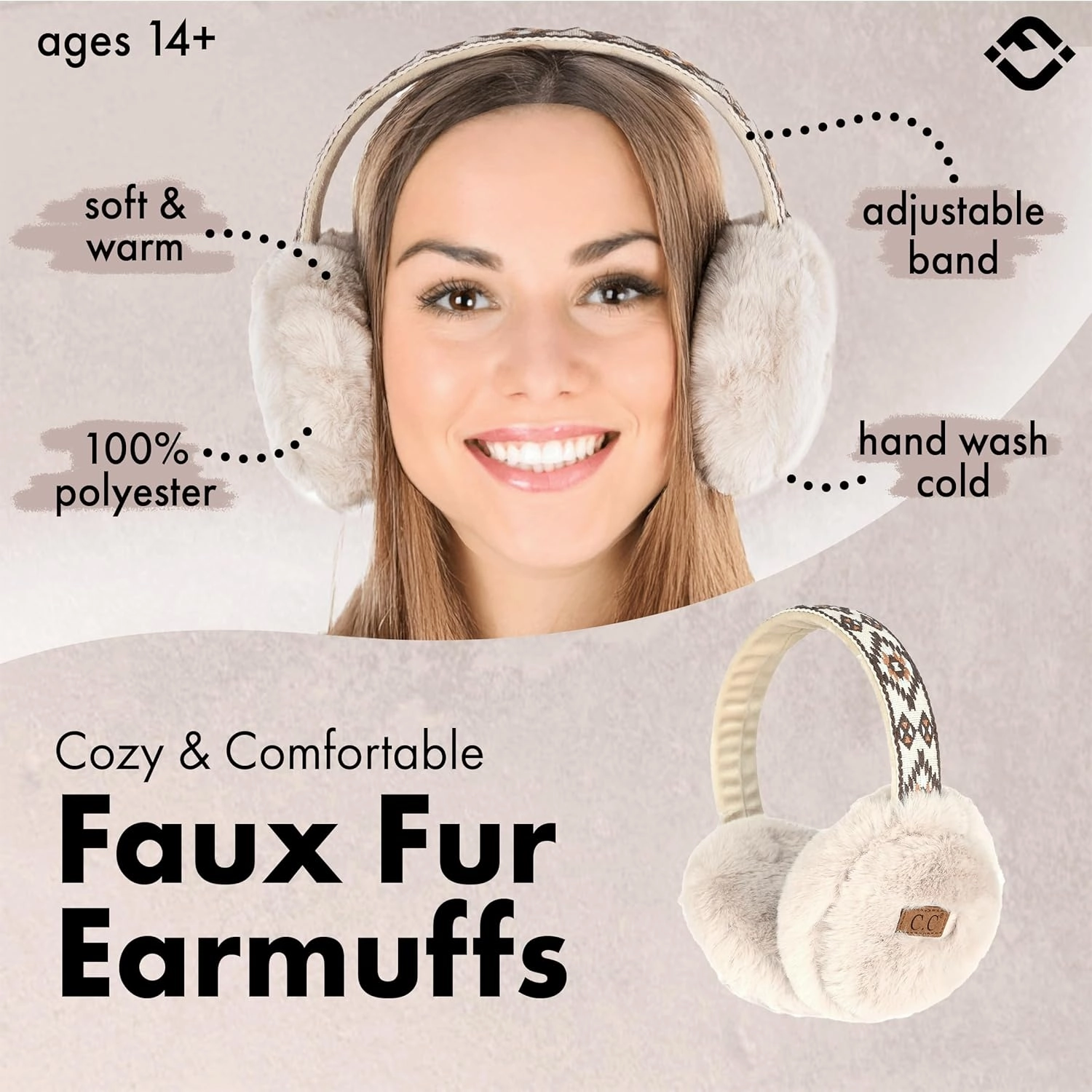 Funky Junque Warm Fuzzy Faux Fur Winter Ear Muffs Adjustable Head Band - Texture Styles, Color Collections, Value Packs