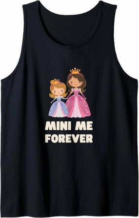 Funny MINI ME FOREVER Princess Queen Mom & Baby Matching Tank Top