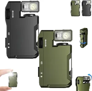 G5 EDC Flashlight - 400 Lumens, Rechargeable Convenient Mini Flashlight, Portable Magnetic Mini Flashlight with RGB Light, Super Bright 3 Speed EDC Flashlight for Outdoor, Emergency (Black   Green)