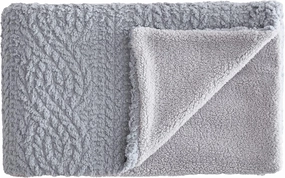 G.H. Bass Cable Knit Sherpa Fleece Throw Blanket for Couch, Sofa, Bed Soft, Cozy, 50 x 60, Grey