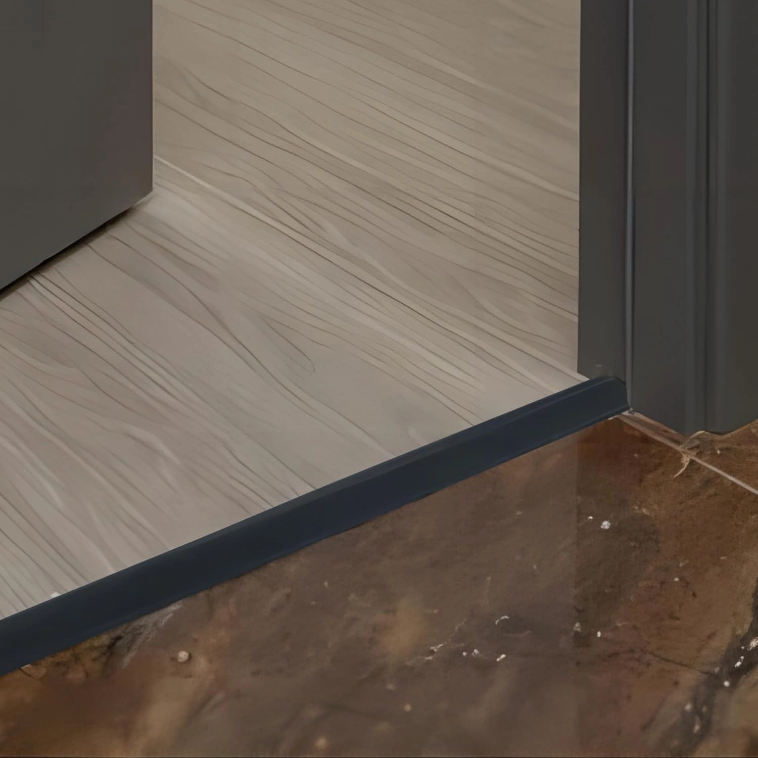 Gaahing Aluminum Floor Transition Threshold Strip, Bridge The Height Gap Between 0.2 to 0.5 inches for Doorway Ramp Tiles Laminate Planks (35.4in x 1.7in, Matte Black)