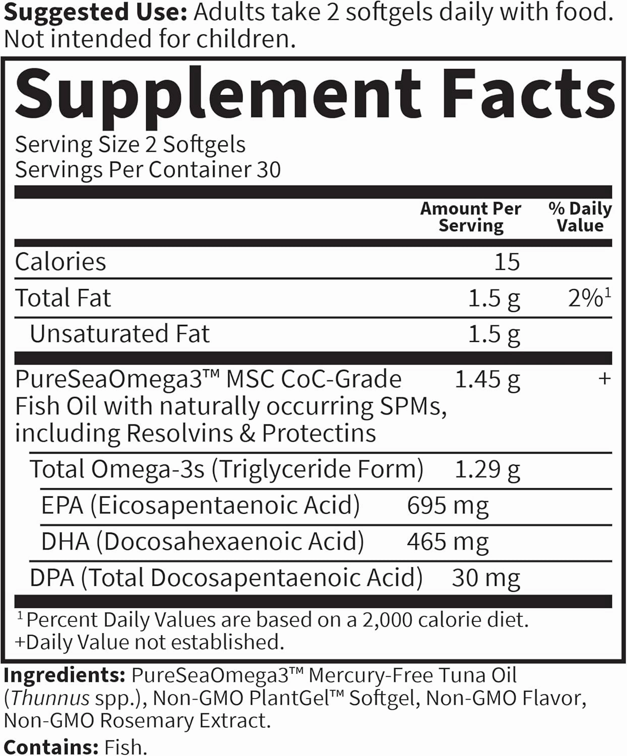 Garden of Life Dr. Formulated Advanced Omega Fish Oil - Lemon, 1,290mg EPA, DHA   DPA in Triglyceride Form, Single Source Omega 3 Supplement for Ultimate Brain & Heart Health, Non-GMO, 60 Softgels