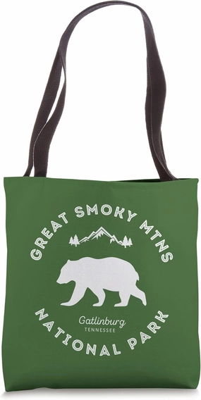 Gatlinburg TN Bear Retro Great Smoky Mountains National Park Tote Bag
