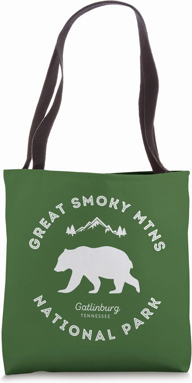 Gatlinburg TN Bear Retro Great Smoky Mountains National Park Tote Bag