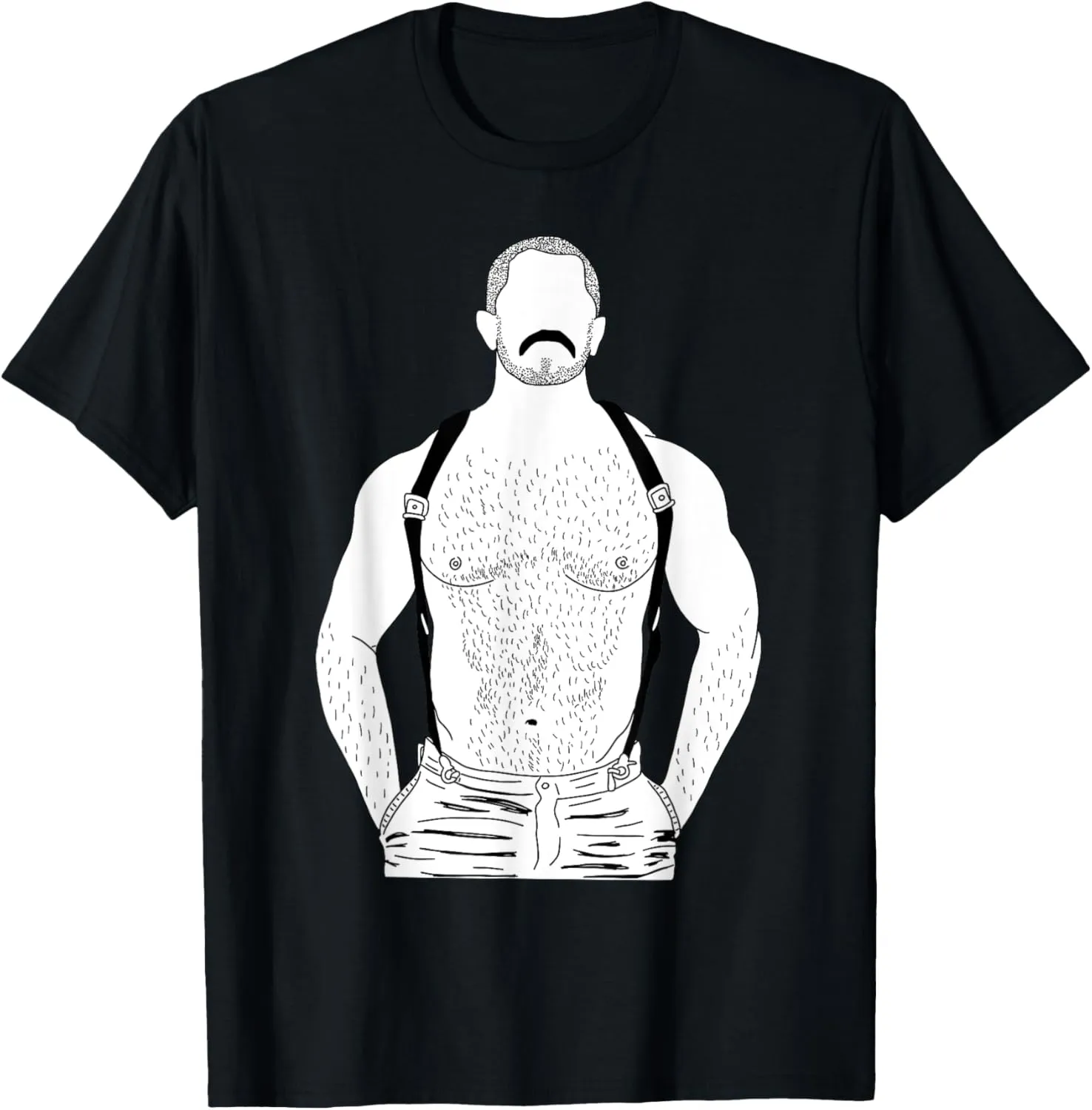 Gay Leather Gay Daddy Man Bear Kink Fetish BDSM Gay Mustache T-Shirt