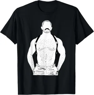 Gay Leather Gay Daddy Man Bear Kink Fetish BDSM Gay Mustache T-Shirt