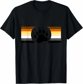 Gay Bear Pride Flag Stripes Bear Paw T-Shirt