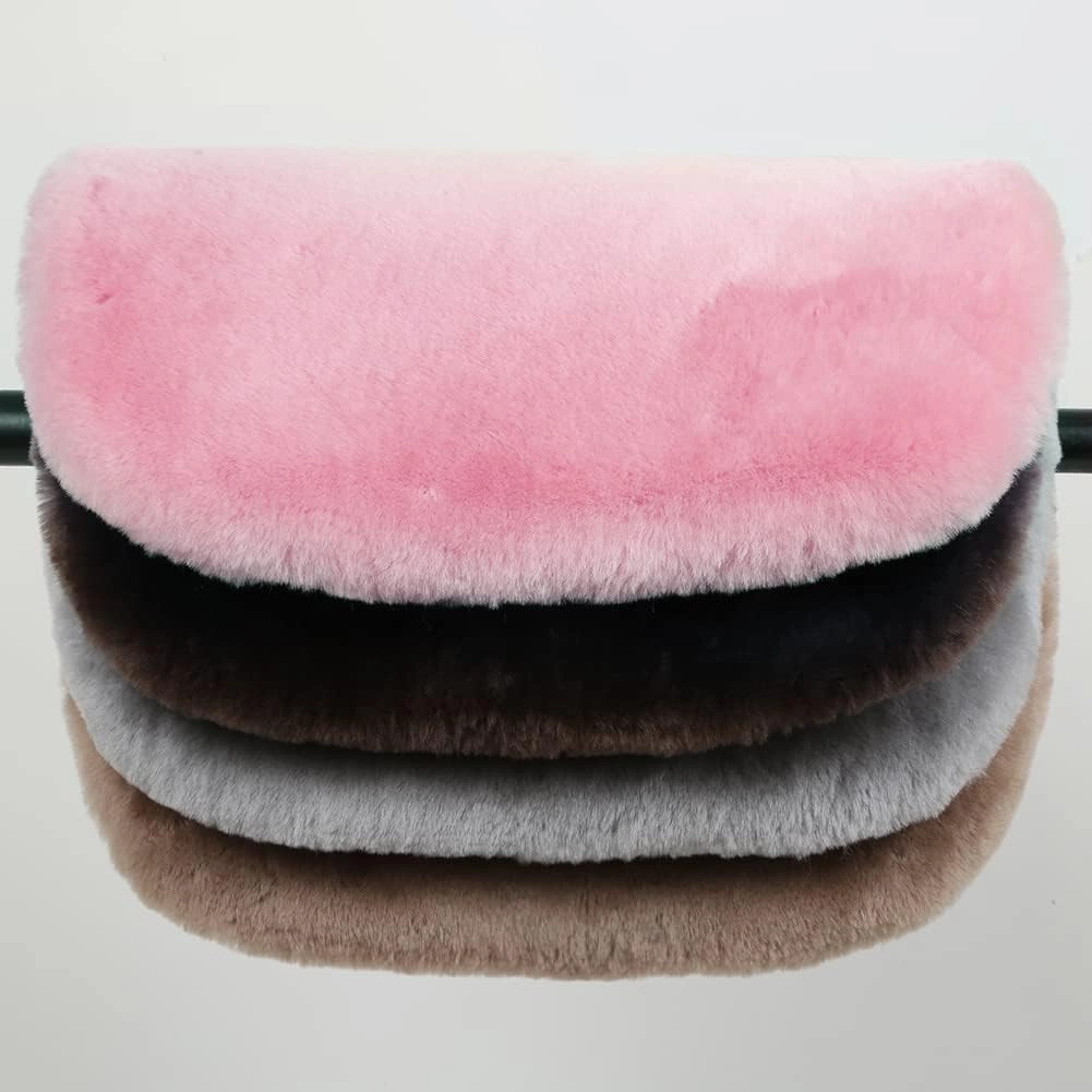 Genuine Sheepskin Auto Seat Pad, Australian Soft Wool Seat Cover Breathable and Sweat-Wicking Comfort Warm Universal Fit,19.2 inch x19.2 inch (Front seat Cushion 1pc, Black)
