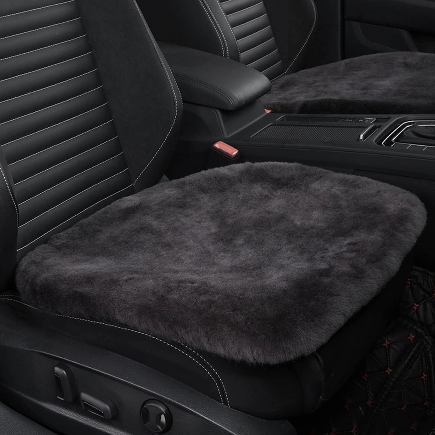 Genuine Sheepskin Car Seat Cushion Natural Fur Wool Seat Cover for Cars Trucks SUV Soft Comfort Office Chair Protector Pad Car Accessories Universal Fit