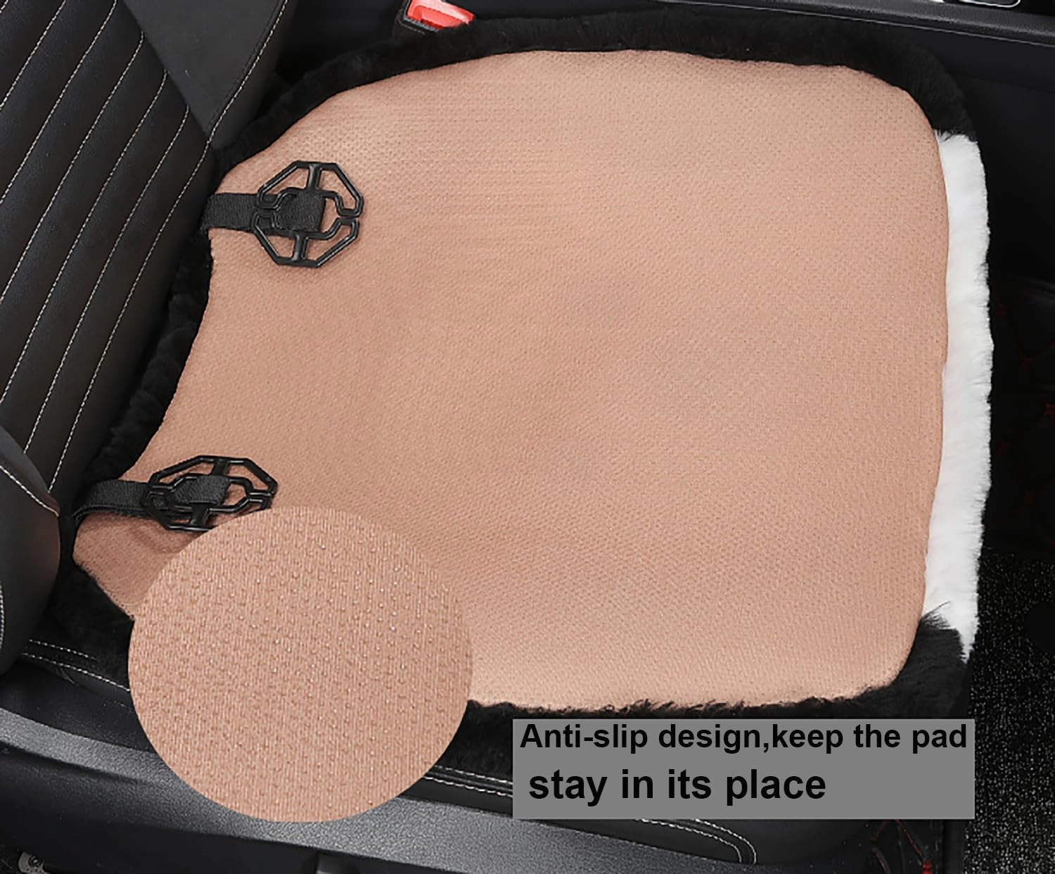 Genuine Sheepskin Car Seat Cushion Natural Fur Wool Seat Cover for Cars Trucks SUV Soft Comfort Office Chair Protector Pad Car Accessories Universal Fit