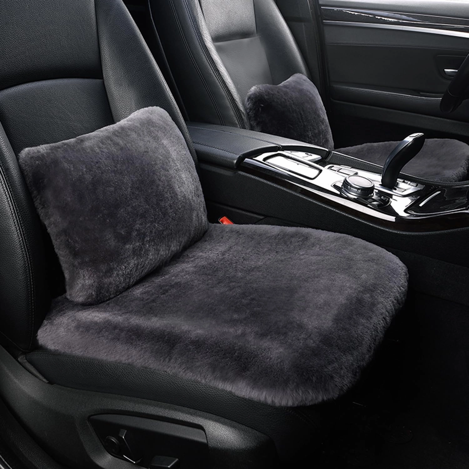 Genuine Sheepskin Car Seat Cushion Natural Fur Wool Seat Cover for Cars Trucks SUV Soft Comfort Office Chair Protector Pad Car Accessories Universal Fit