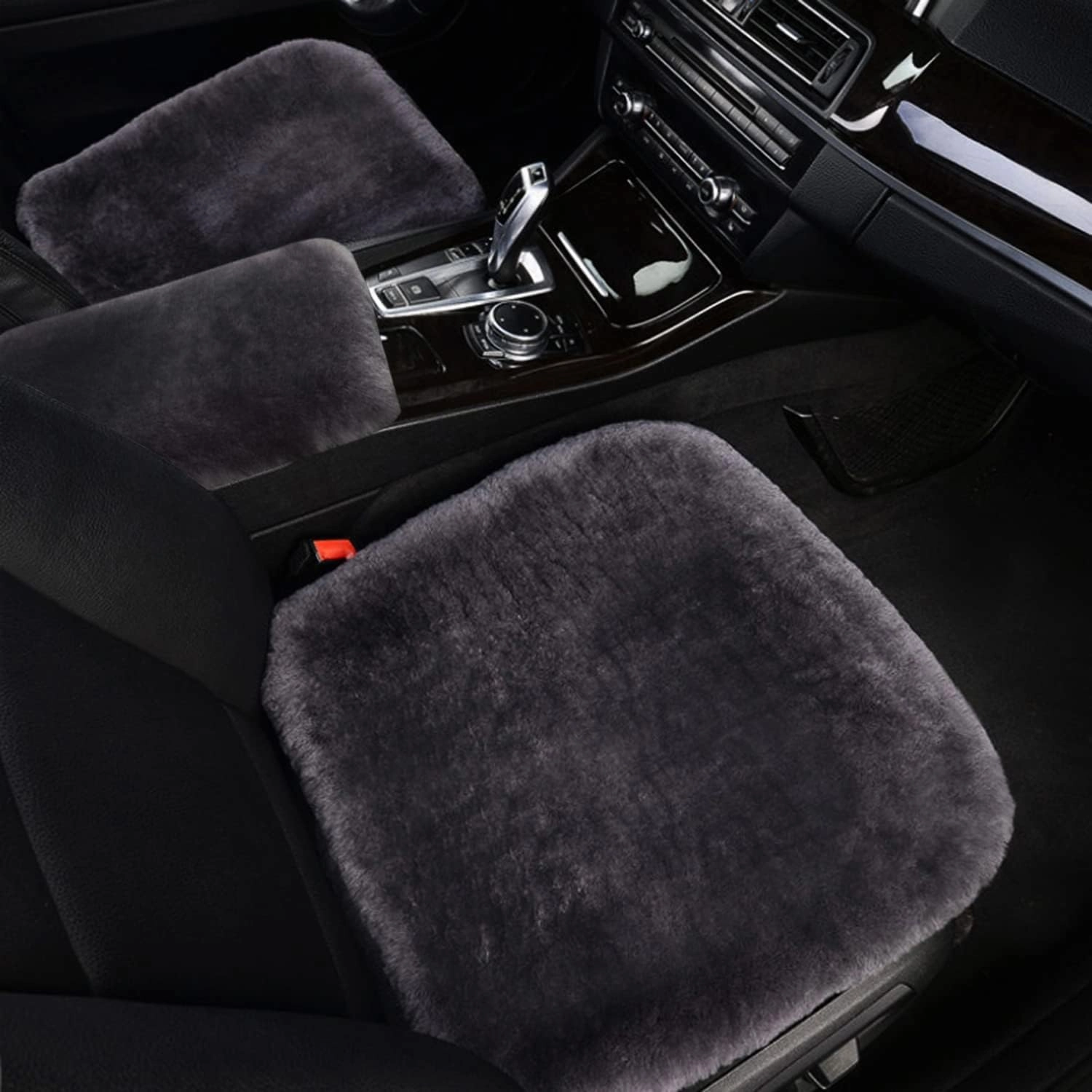 Genuine Sheepskin Car Seat Cushion Natural Fur Wool Seat Cover for Cars Trucks SUV Soft Comfort Office Chair Protector Pad Car Accessories Universal Fit