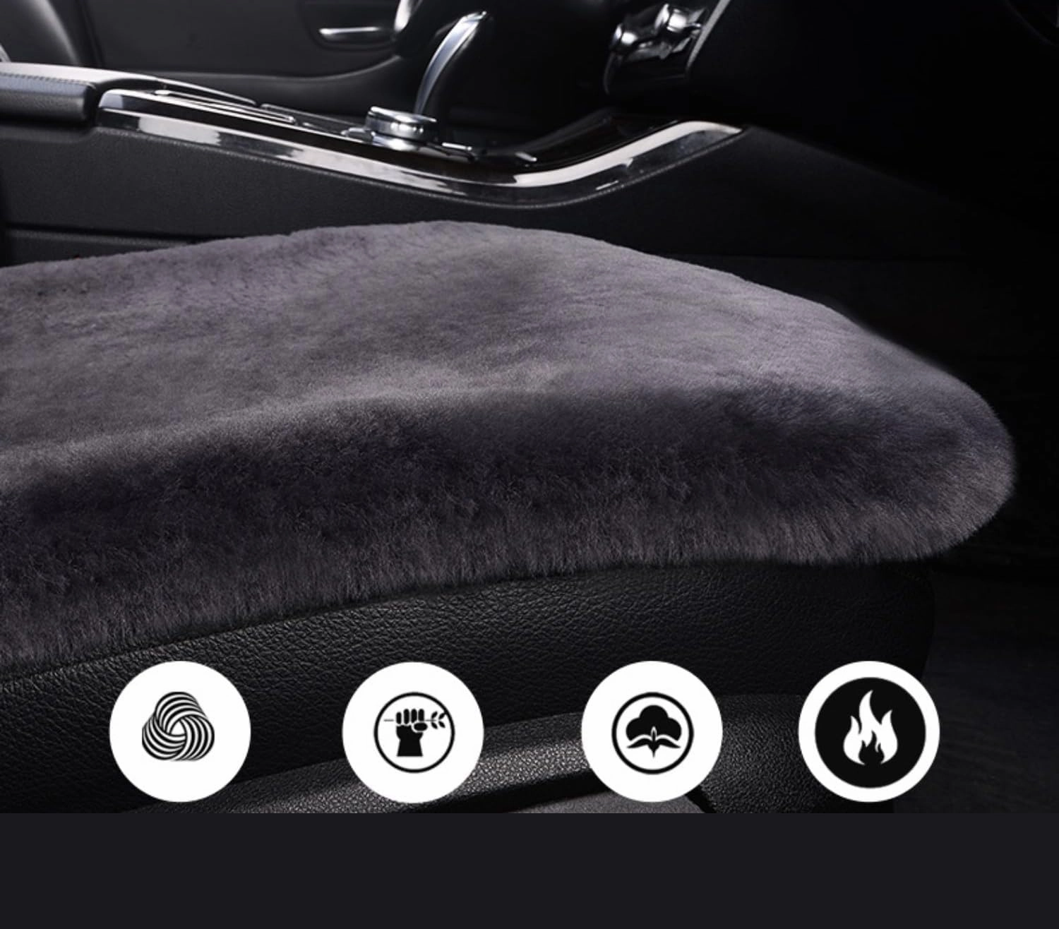 Genuine Sheepskin Car Seat Cushion Natural Fur Wool Seat Cover for Cars Trucks SUV Soft Comfort Office Chair Protector Pad Car Accessories Universal Fit