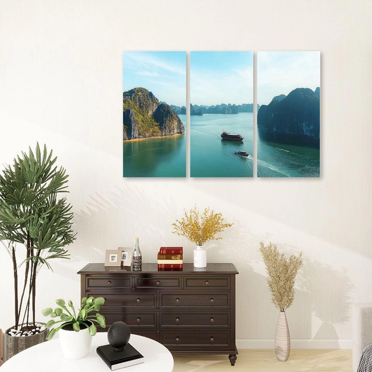 GerardoTee 3 Piece Canvas Wall Art Karst Island Landscape Halong Bay Vietnam Modern Print Paintings Artwork Picture Wall Decor for Living Room Home Office Decor