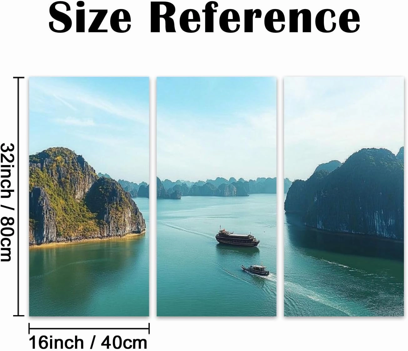 GerardoTee 3 Piece Canvas Wall Art Karst Island Landscape Halong Bay Vietnam Modern Print Paintings Artwork Picture Wall Decor for Living Room Home Office Decor